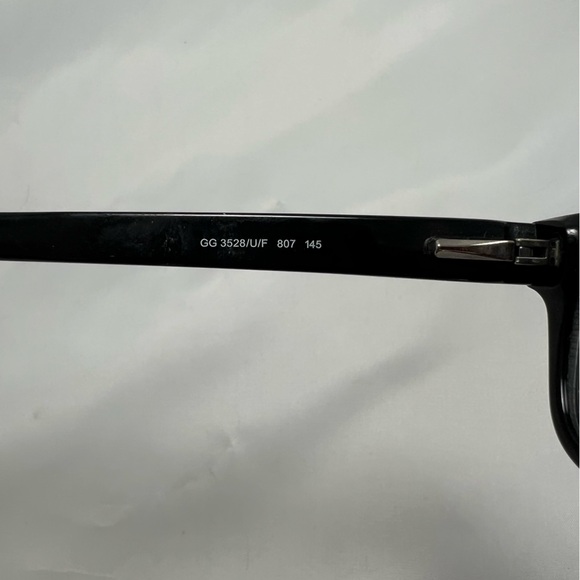 Gucci Black Rectangle Eyeglasses with Case - Frames Only - Picture 6 of 14